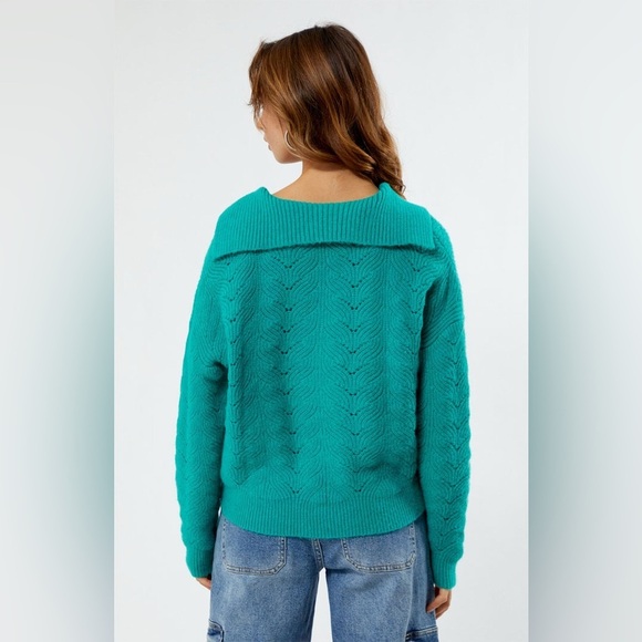 MINKPINK taylor jumper sweater in mint teal turquoise women’s size small - Picture 4 of 7